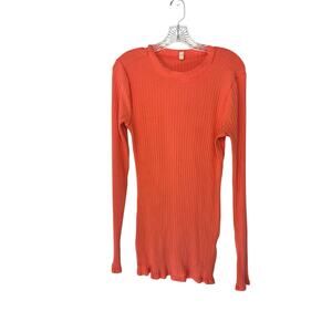 Free‎ People Movement Pink Active Gym Ribbed Long Sleeve Cuffins Shirt Medium